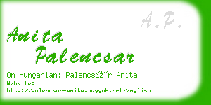 anita palencsar business card